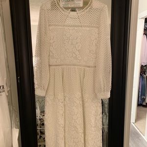 BHLDN Edina dress, ivory, size 16